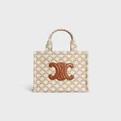 small cabas thais in TEXTILE WITH TRIOMPHE CANVAS PRINT AND CALFSKIN
