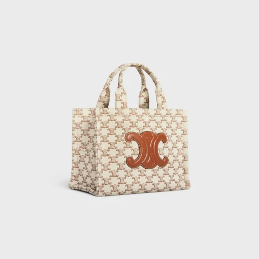 small cabas thais in TEXTILE WITH TRIOMPHE CANVAS PRINT AND CALFSKIN