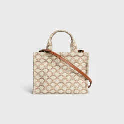 small cabas thais in TEXTILE WITH TRIOMPHE CANVAS PRINT AND CALFSKIN
