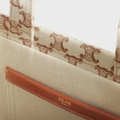 small cabas thais in TEXTILE WITH TRIOMPHE CANVAS PRINT AND CALFSKIN