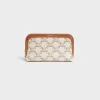 SMALL COSMETIC POUCH IN TRIOMPHE CANVAS AND CALFSKIN