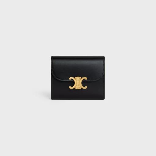 Small Flap Wallet TRIOMPHE in Shiny calfskin