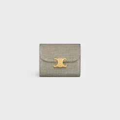Small Flap Wallet TRIOMPHE in GLITTER TEXTILE