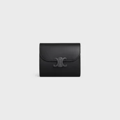 Small Flap Wallet TRIOMPHE in Shiny calfskin
