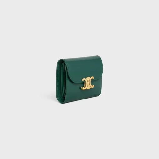 Small Flap Wallet TRIOMPHE in Shiny calfskin