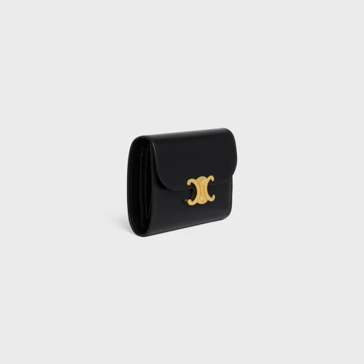 Small Flap Wallet TRIOMPHE in Shiny calfskin