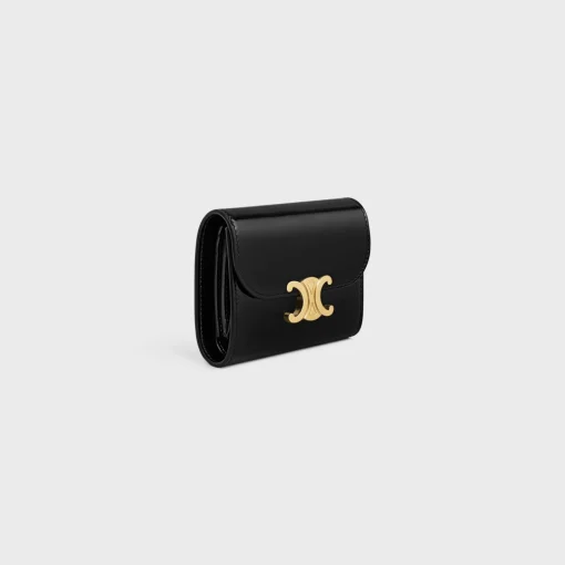 Small Flap Wallet TRIOMPHE in PATENT CALFSKIN