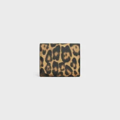 Small Flap Wallet TRIOMPHE in CELINE CANVAS WITH LEOPARD PRINT