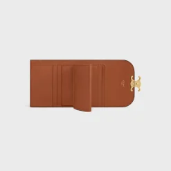 Small Flap Wallet TRIOMPHE in CELINE CANVAS WITH LEOPARD PRINT