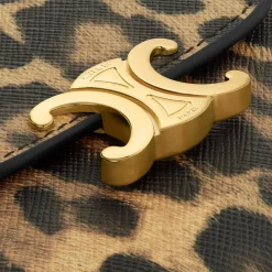 Small Flap Wallet TRIOMPHE in CELINE CANVAS WITH LEOPARD PRINT