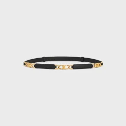 SMALL GOURMETTE TRIOMPHE ADJUSTABLE BELT in Taurillon Leather
