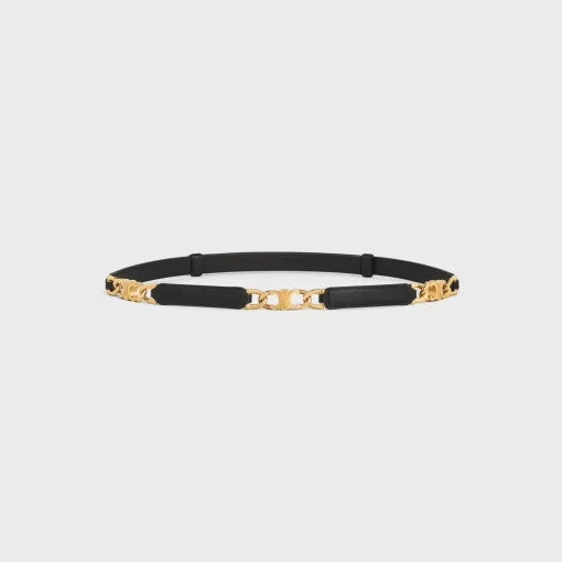 SMALL GOURMETTE TRIOMPHE ADJUSTABLE BELT in Taurillon Leather