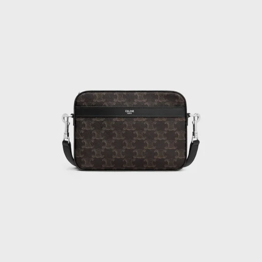 SMALL MESSENGER in TRIOMPHE CANVAS AND CALFSKIN