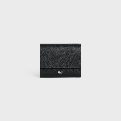 Small trifold wallet in Grained calfskin
