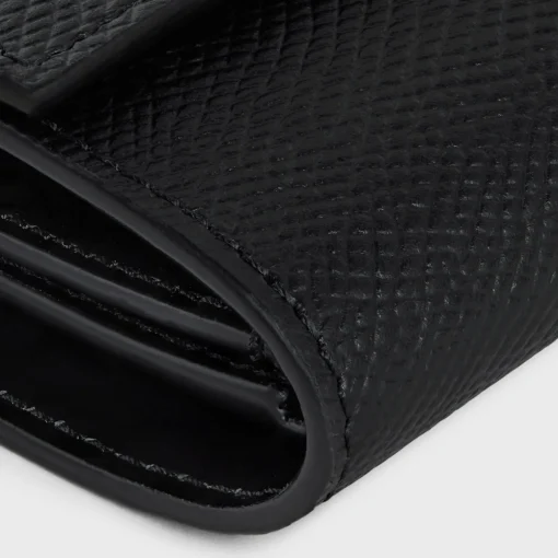 Small trifold wallet in Grained calfskin