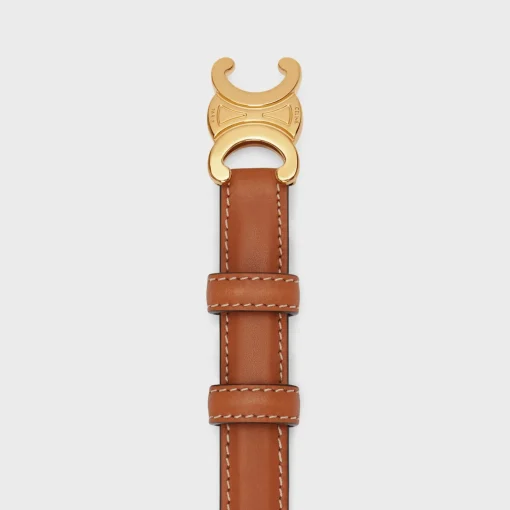 Small Triomphe Belt in Natural Calfskin