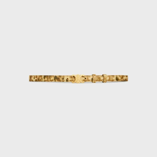 Small Triomphe Belt in TRIOMPHE CANVAS WITH LEOPARD PRINT