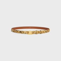 Small Triomphe Belt in TRIOMPHE CANVAS WITH LEOPARD PRINT