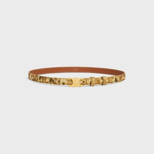Small Triomphe Belt in TRIOMPHE CANVAS WITH LEOPARD PRINT
