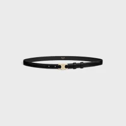 Small triomphe belt with strass in Taurillon Leather