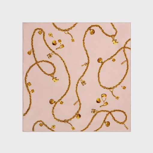 SQUARE IN CHAIN TASSELS SILK TWILL