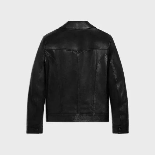 straight-cut blouson jacket in waxed lambskin