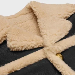 straight-cut blouson jacket in curly lambskin