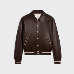 teddy jacket with shirt collar in soft lambskin