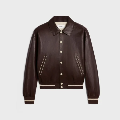 teddy jacket with shirt collar in soft lambskin