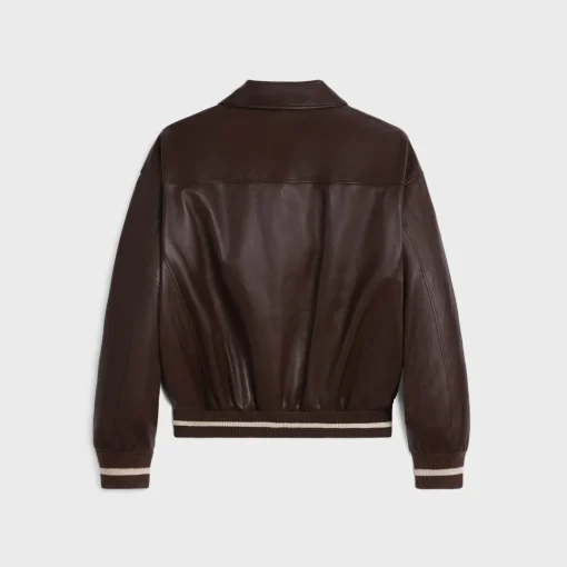 teddy jacket with shirt collar in soft lambskin