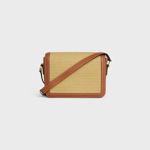TEEN TRIOMPHE BAG in RAFFIA EFFECT TEXTILE and calfskin
