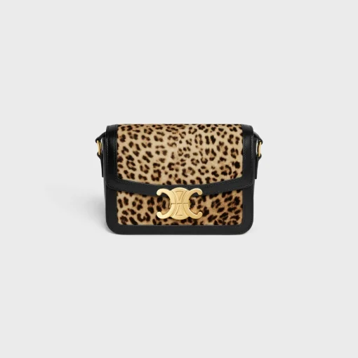 TEEN TRIOMPHE BAG in velvet with leopard print