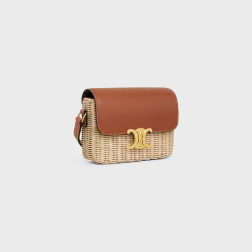 TEEN TRIOMPHE BAG in WICKER AND NATURAL CALFSKIN