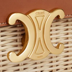 TEEN TRIOMPHE BAG in WICKER AND NATURAL CALFSKIN
