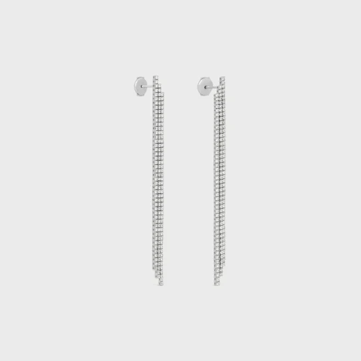 Tennis Cocktail Earrings in White Gold and Diamonds
