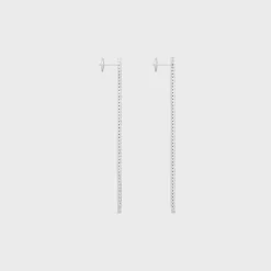 Tennis Cocktail Earrings in White Gold and Diamonds