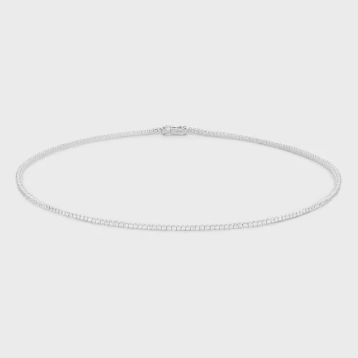 Tennis Necklace in White Gold and Diamonds