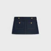 trapeze mini skirt in raw wash denim