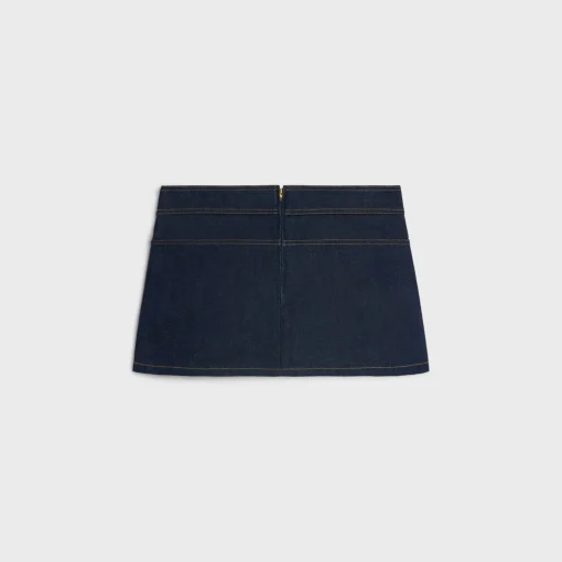 trapeze mini skirt in raw wash denim