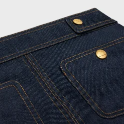 trapeze mini skirt in raw wash denim