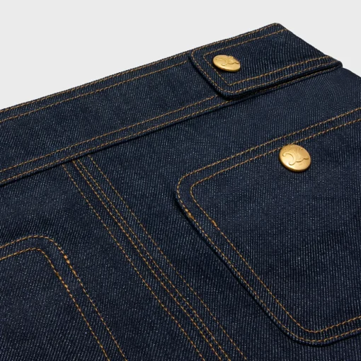 trapeze mini skirt in raw wash denim