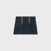 trapeze mini skirt in rinsed wash denim