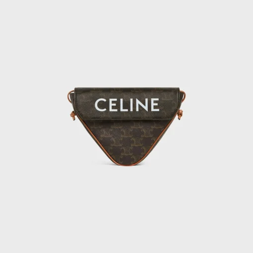 triangle bag in Triomphe Canvas with Celine print