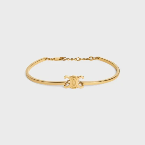 Triomphe Articulated Bracelet in Brass with Gold Finish