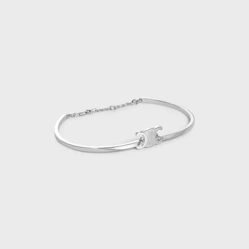 Triomphe Articulated Bracelet in Brass with Rhodium Finish