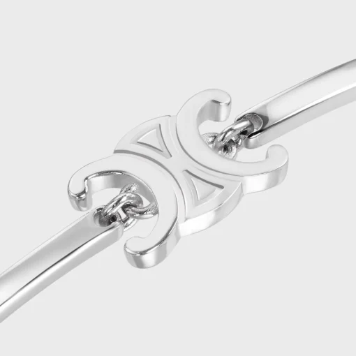 Triomphe Articulated Bracelet in Brass with Rhodium Finish