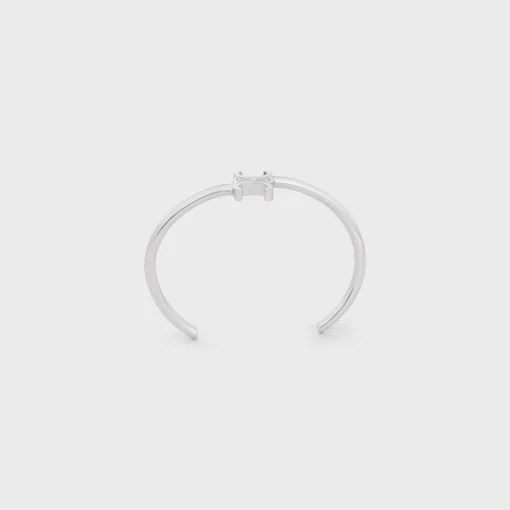 Triomphe Asymmetric Cuff in Brass with Rhodium Finish