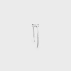 Triomphe Asymmetric Cuff in Brass with Rhodium Finish