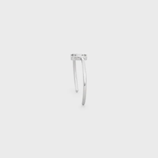 Triomphe Asymmetric Cuff in Brass with Rhodium Finish