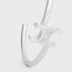 Triomphe Asymmetric Cuff in Brass with Rhodium Finish